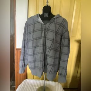 Bluenotes’ Grey Plaid Zip-up Hoodie